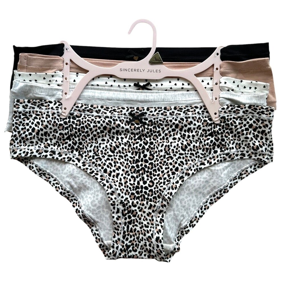Sincerely Jules Women’s Set of 5 Hipster Panties Size L Multicolor Printed